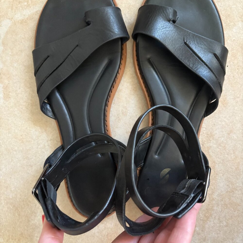 Sarto Greene Gladiator Sandal | Black Leather | Women Size 8.5